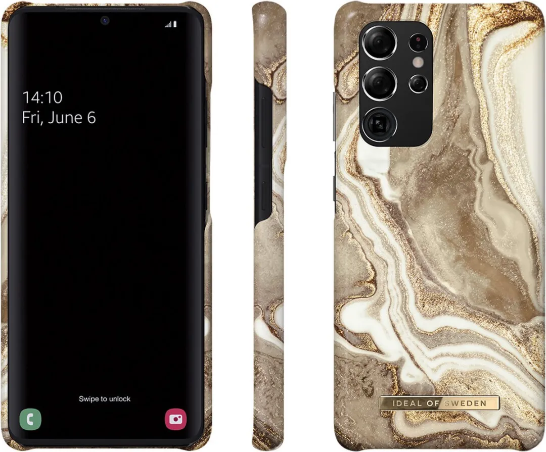 iDeal of Sweden Galaxy S21 Ultra Hardcase Golden Sand Marble - 7340196262893