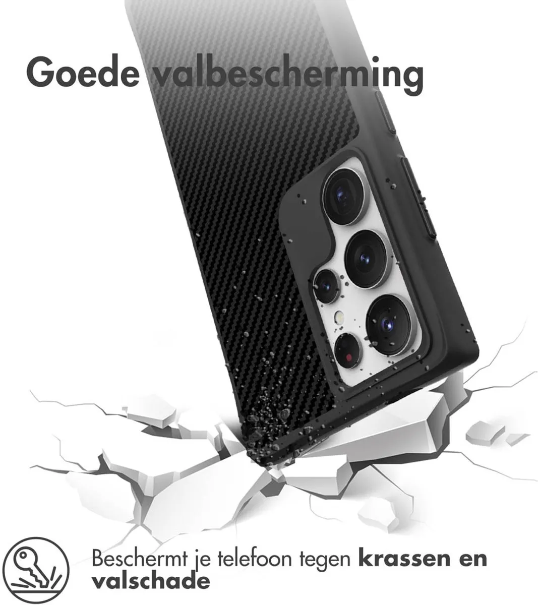 Imoshion Hybrid Carbon Hoesje Samsung Galaxy S24 Ultra - Zwart