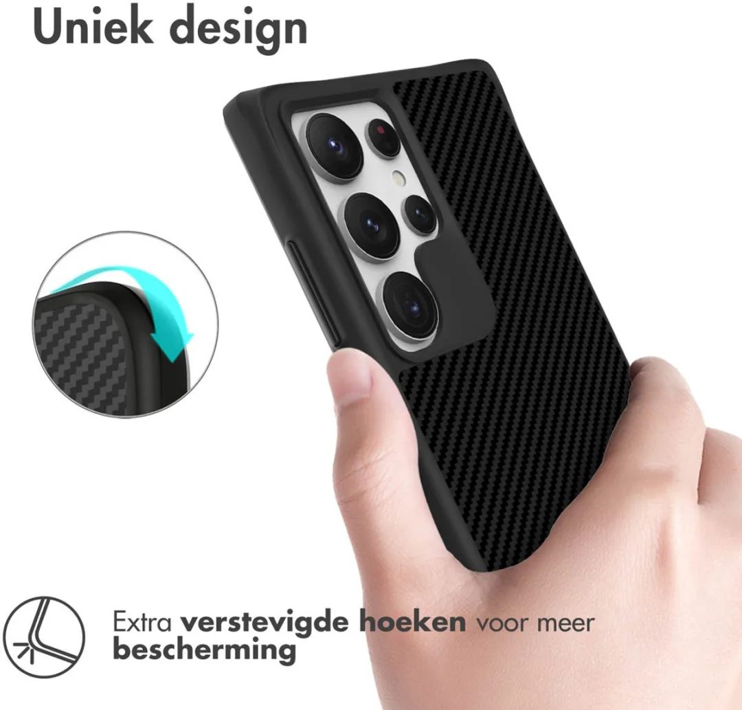Imoshion Hybrid Carbon Hoesje Samsung Galaxy S24 Ultra - Zwart