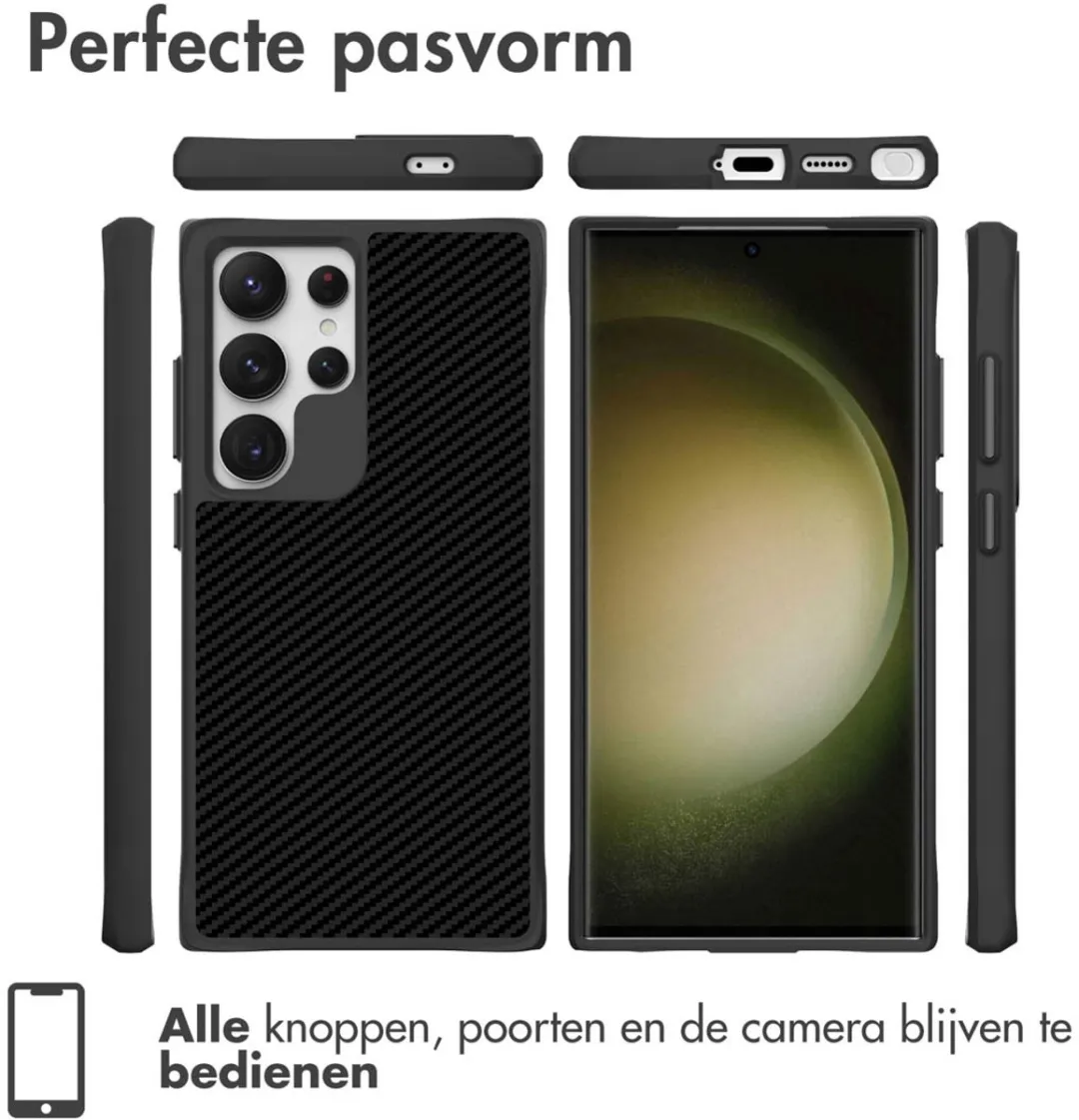Imoshion Hybrid Carbon Hoesje Samsung Galaxy S24 Ultra - Zwart