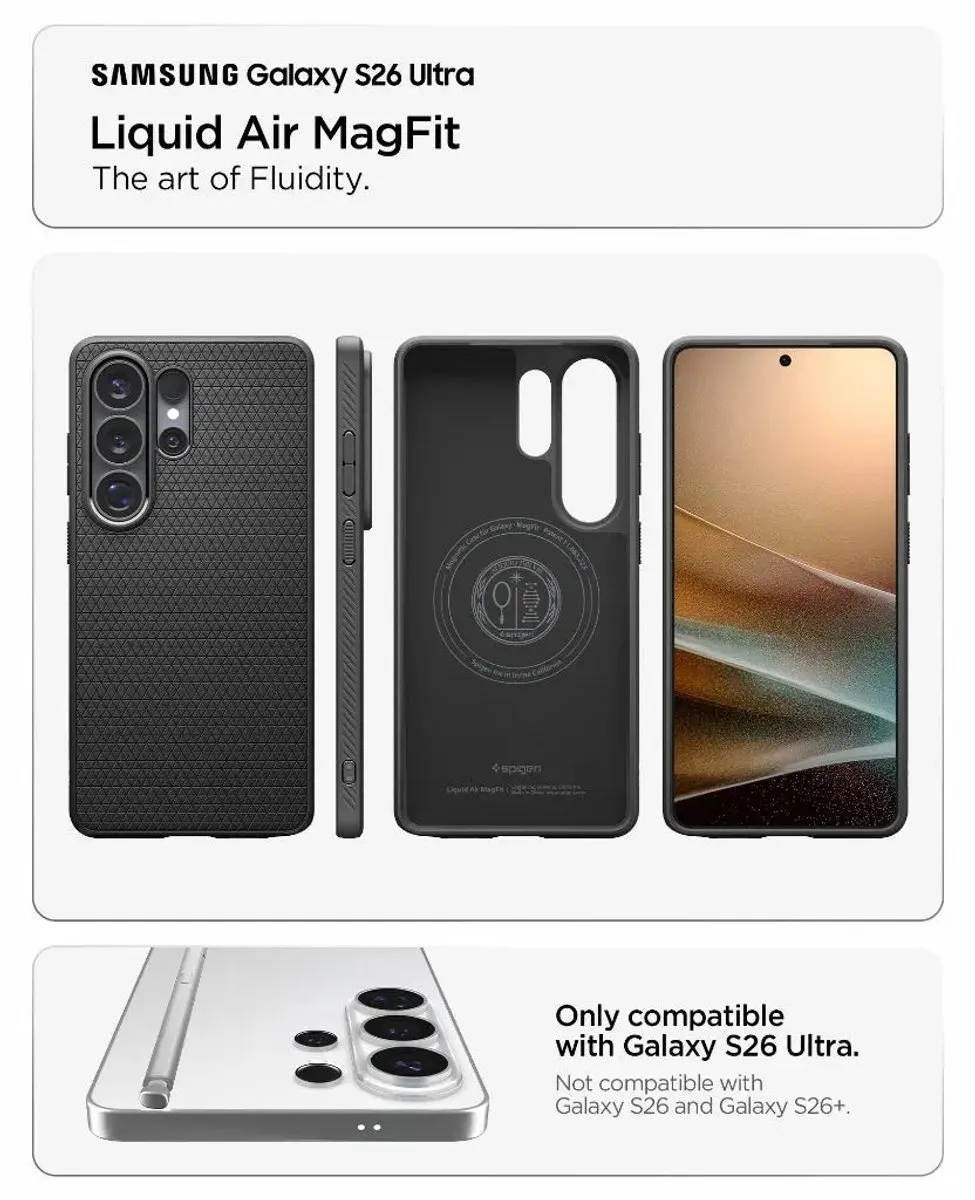 Spigen Liquid Air MagFit Backcover ACS10675 - Samsung Galaxy S26 Ultra - Grijs - afbeelding 6 van 6