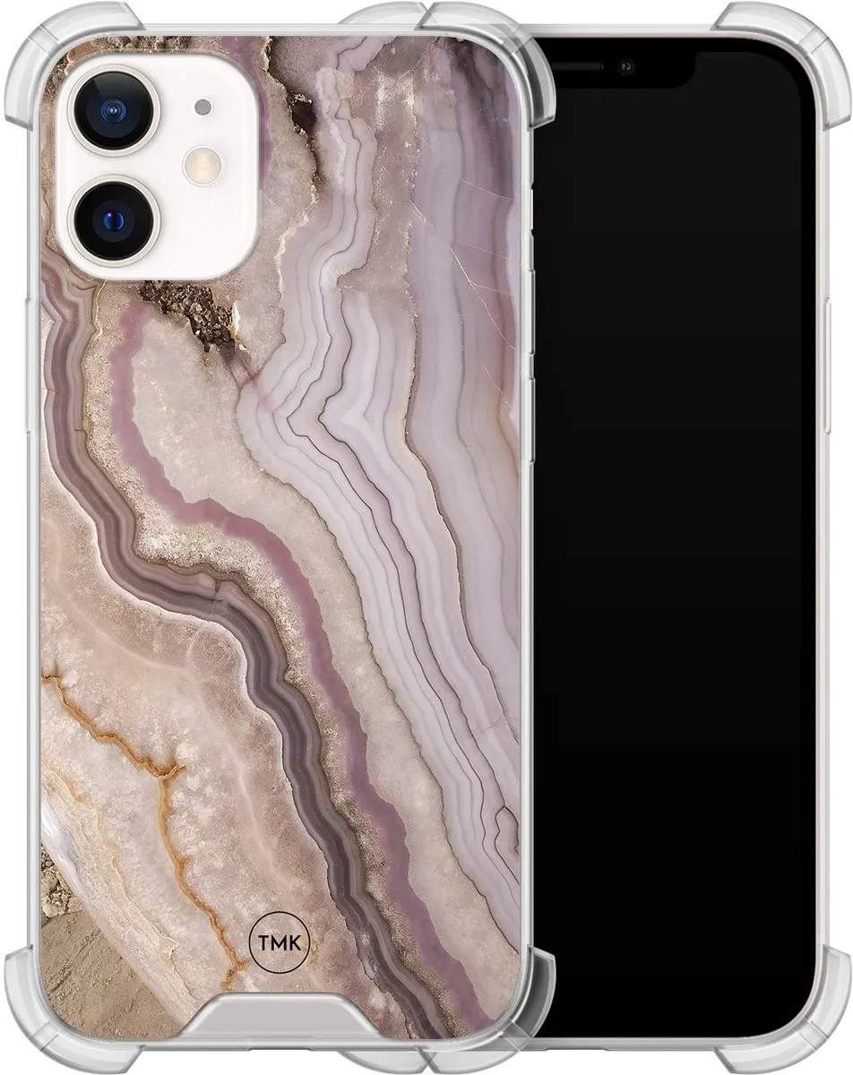 Casevibes iPhone 12 mini Shockproof Hoesje - A/i12m/S/010 - Blush Marble