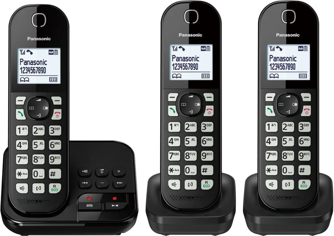 Panasonic DECT 463 Draadloze Telefoon - 3 Handsets - Zwart