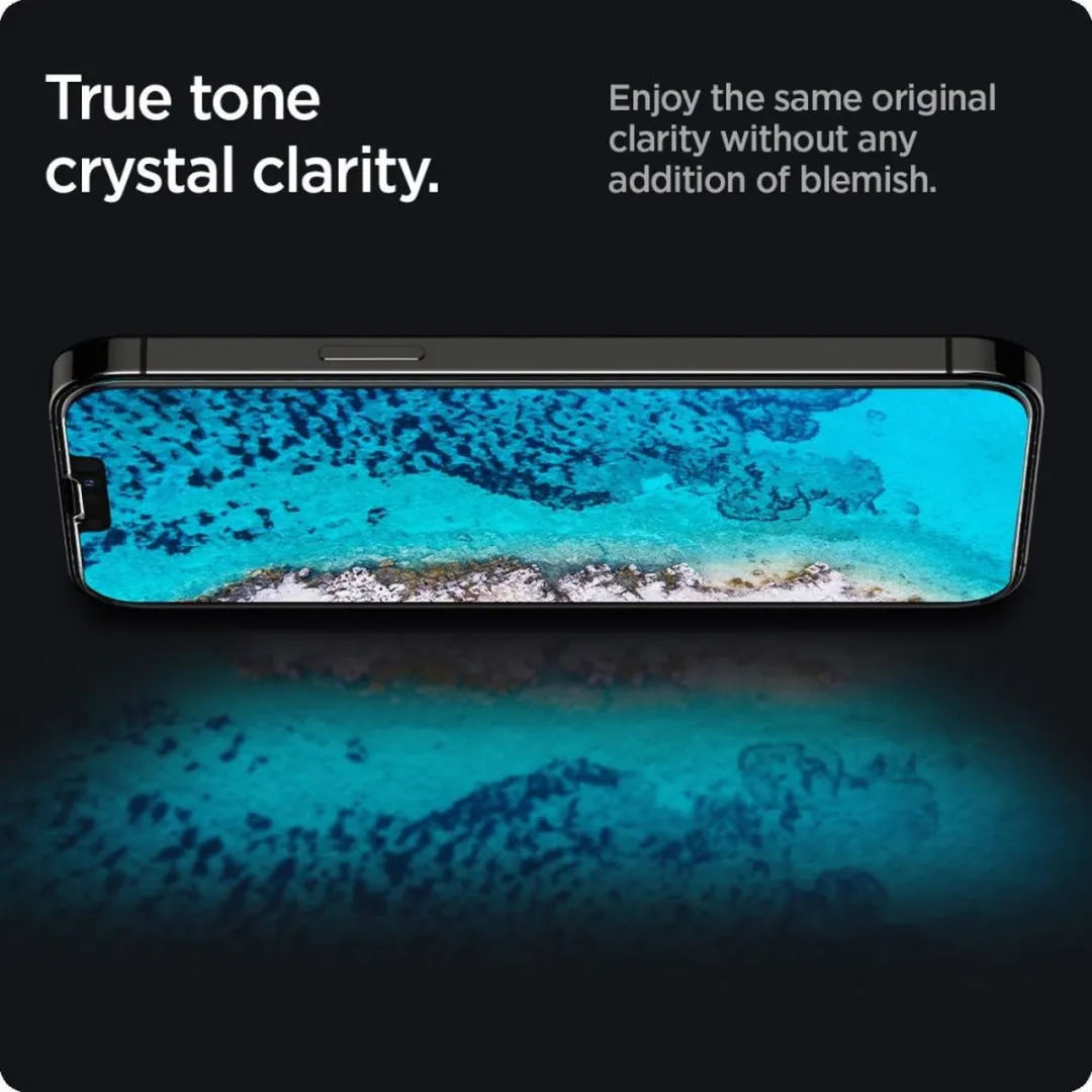 Spigen iPhone 13/13 Pro/14 Privacy Glas - Zwart