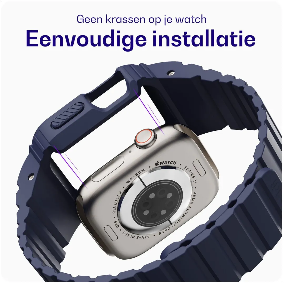 Buddi Forge Bandje & Hoesje Apple Watch 40/41mm - Blauw - afbeelding 6 van 6
