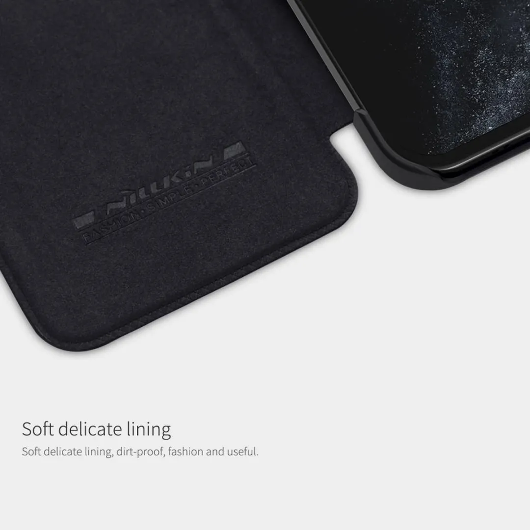 Nillkin Qin Leather Flip Cover iPhone 12 Mini - Zwart - 2 Pasjes - afbeelding 5 van 6