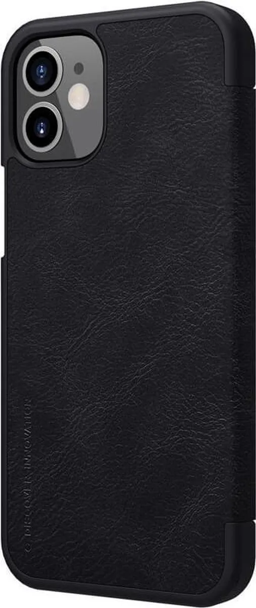 Nillkin Qin Leather Flip Cover iPhone 12 Mini - Zwart - 2 Pasjes - afbeelding 3 van 6