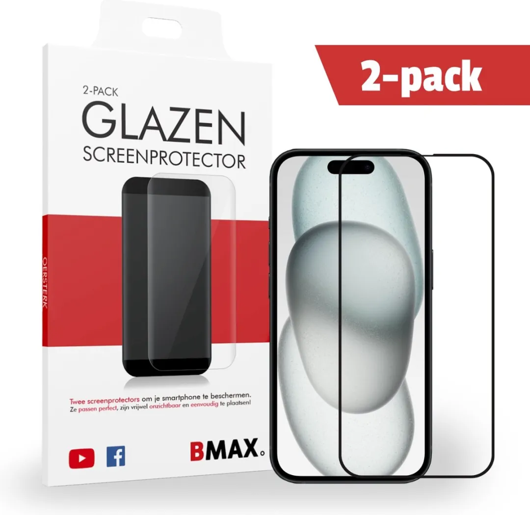 BMAX iPhone 15 Screenprotector 2 Stuks