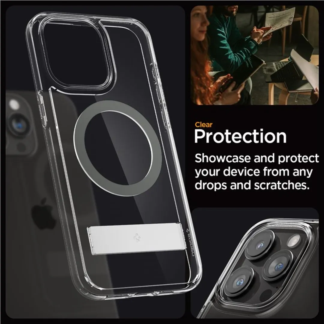 Spigen Ultra Hybrid S MagFit ACS06723 Hoesje - iPhone 15 Pro - Grijs - afbeelding 6 van 6