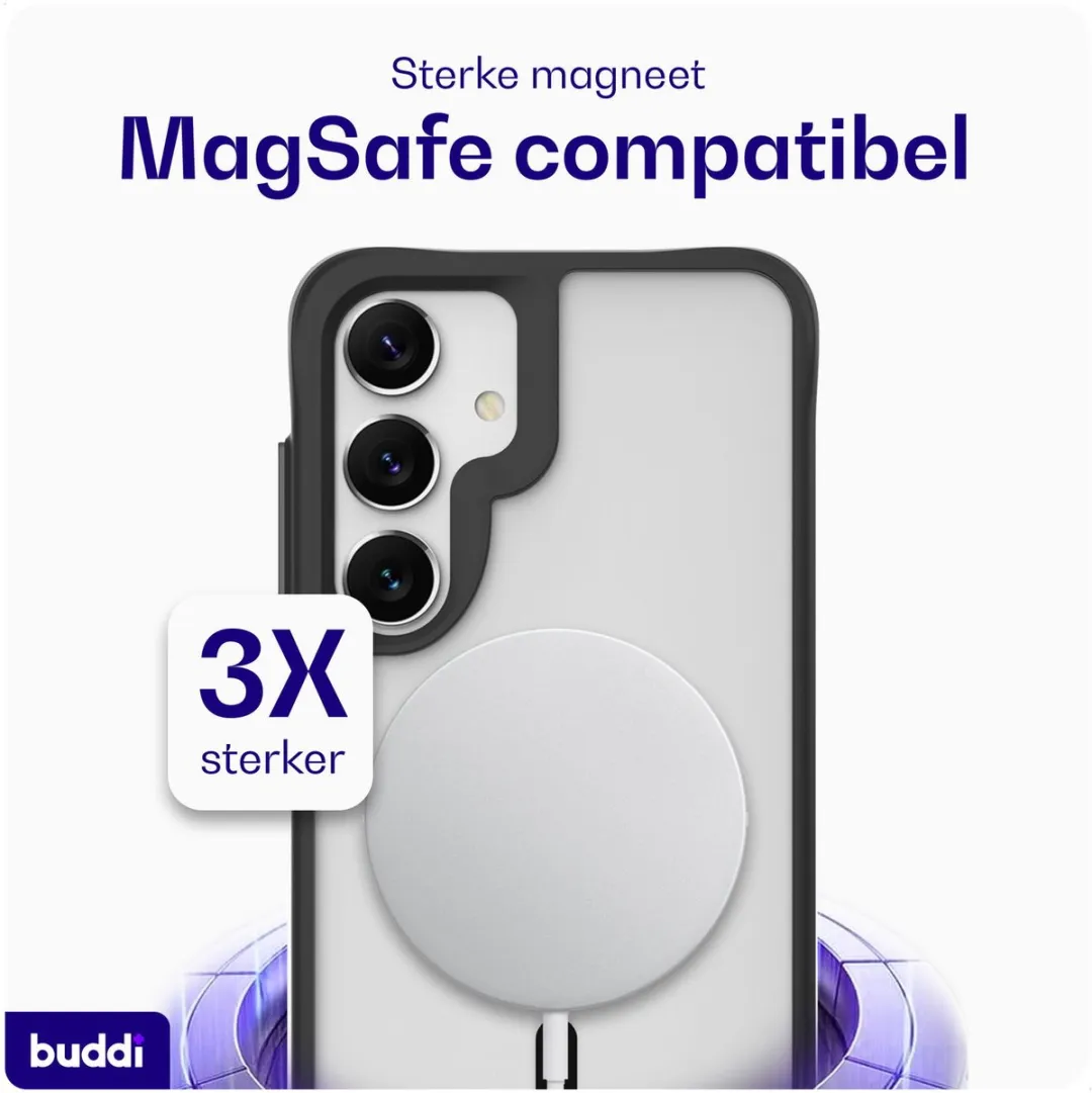 Buddi Hybrid Hoesje Samsung Galaxy S25/S24 Plus - Matte Zwart