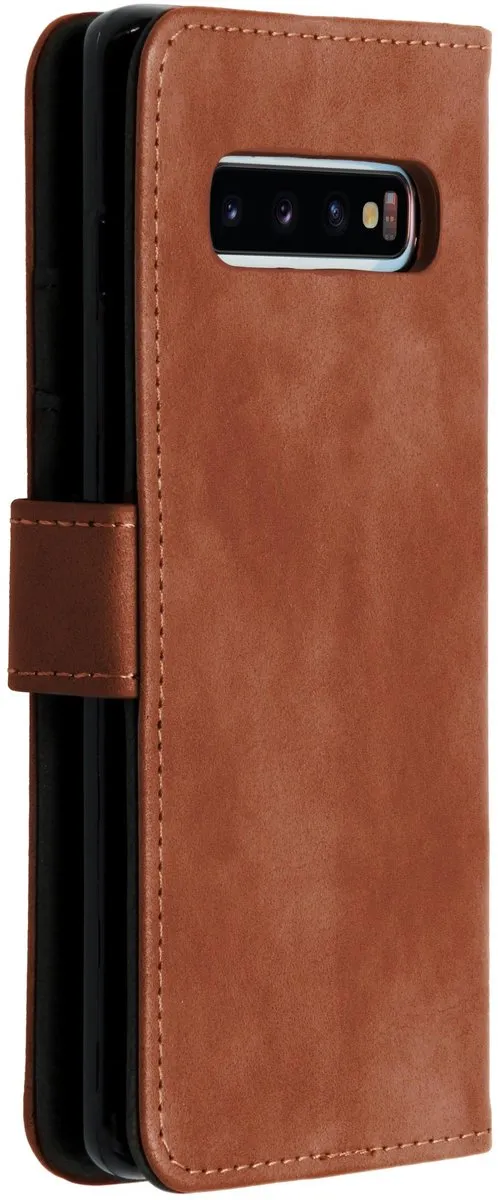 imosHion Hoesje Samsung Galaxy S10 - 3 Pasjes - Bruin