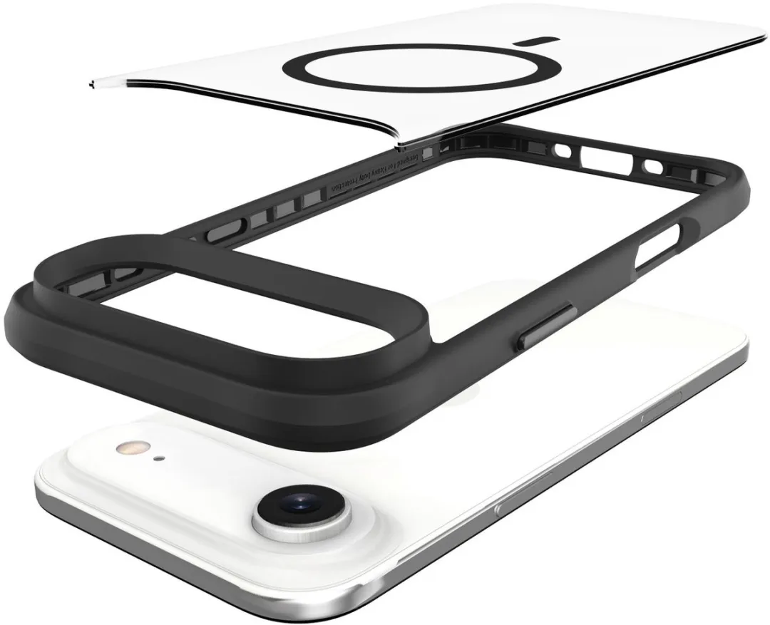 Buddi Hybrid Hoesje Apple iPhone Air - MagSafe - Transparant Zwart