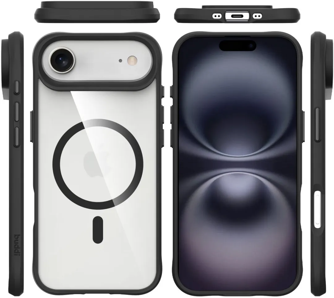 Buddi Hybrid Hoesje Apple iPhone Air - MagSafe - Transparant Zwart