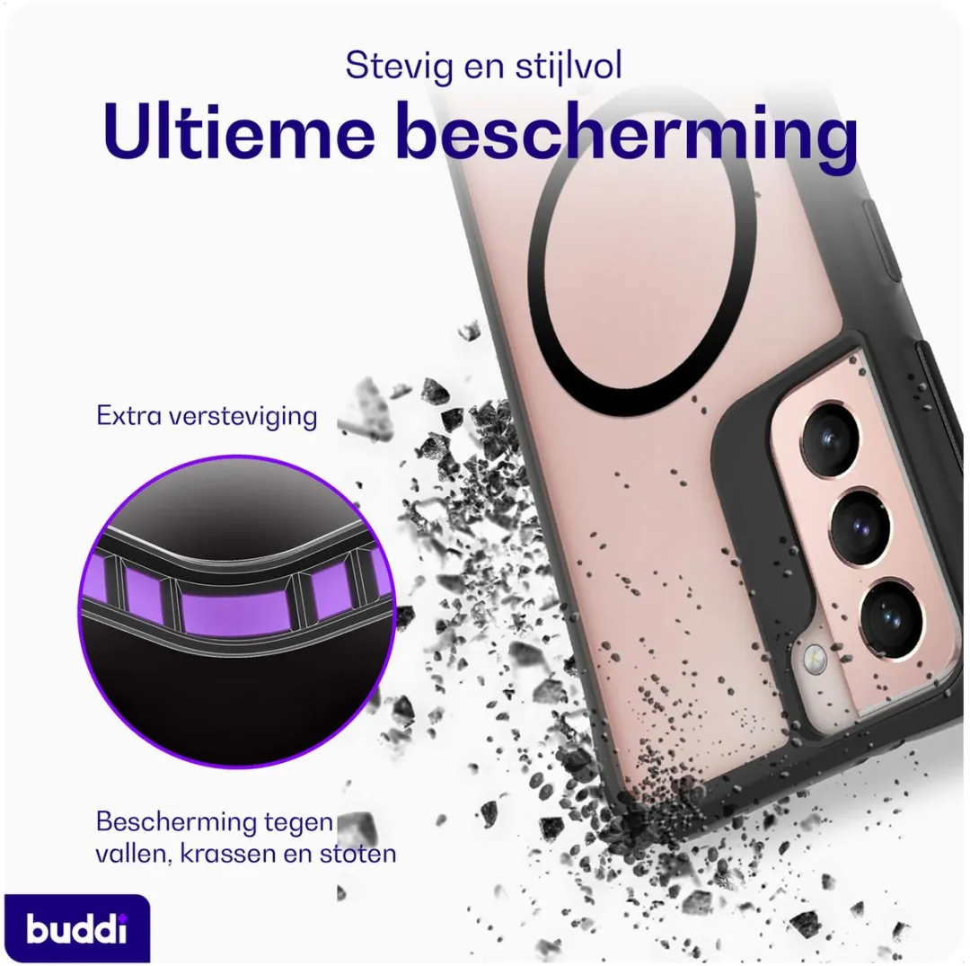 Buddi Hybrid Hoesje Samsung Galaxy S21 - MagSafe - Matte Zwart