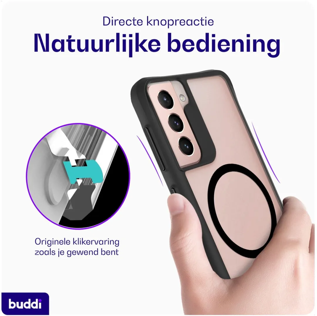 Buddi Hybrid Hoesje Samsung Galaxy S21 - MagSafe - Matte Zwart