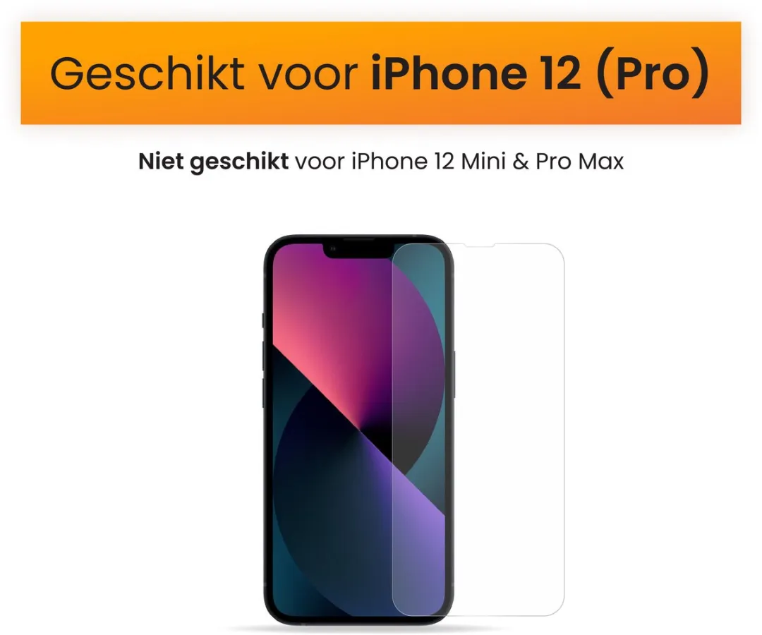 R2B Screenprotector iPhone 12/Pro - 2 Stuks - Tempered Glass