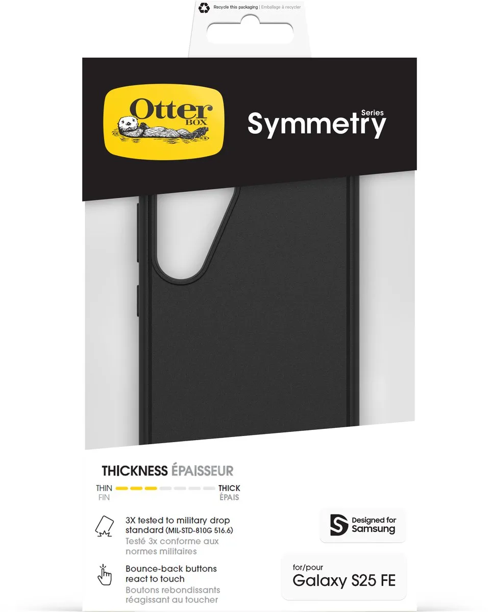 OtterBox Symmetry Case Samsung Galaxy S25 FE 77-99258 - Zwart