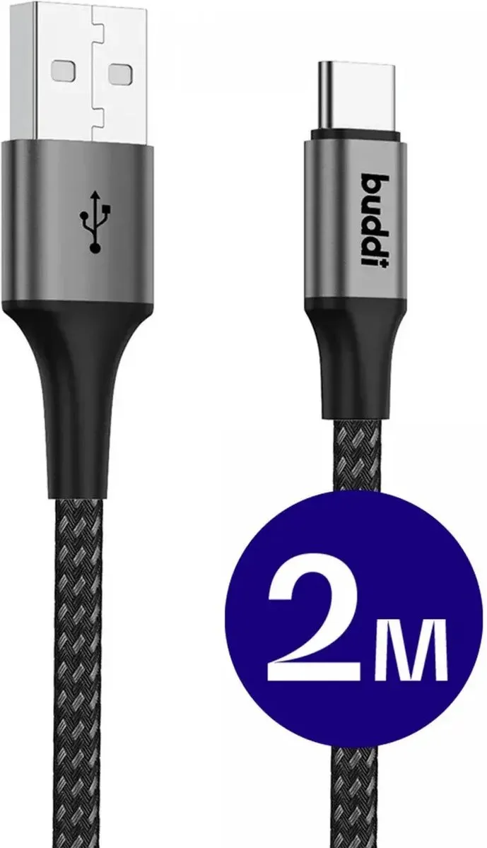 Buddi Flex USB-A naar USB-C Kabel 2M