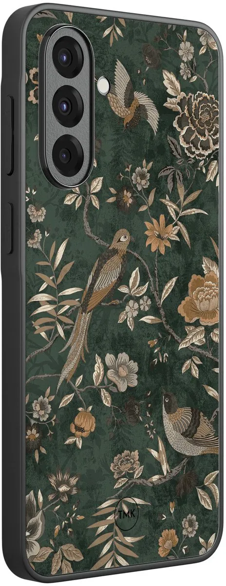 Casevibes Hoesje Samsung Galaxy A36 - Khaki Golden Flowers - TPU