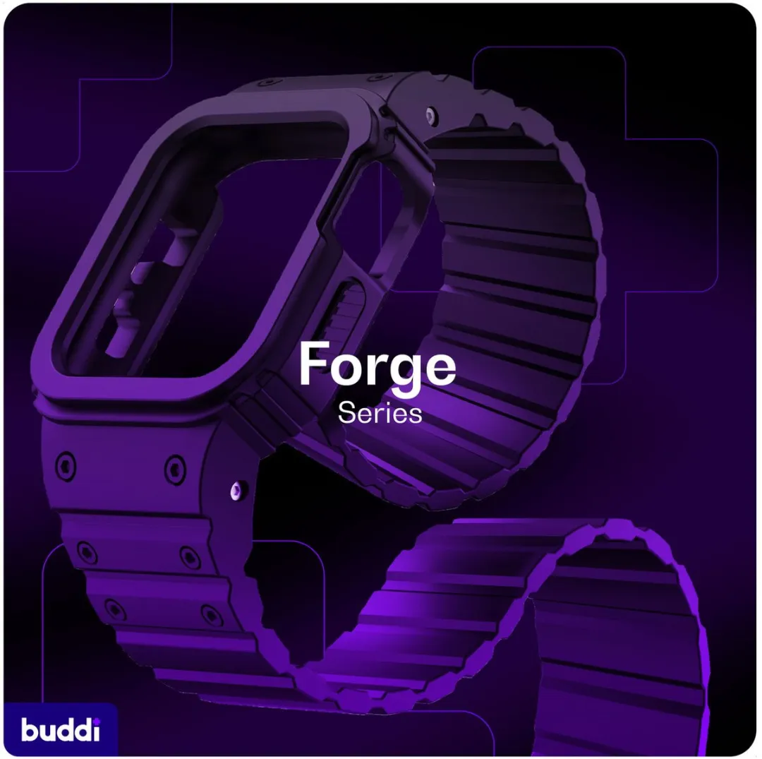 Buddi Forge Bandje & Hoesje Apple Watch 49mm - Zwart