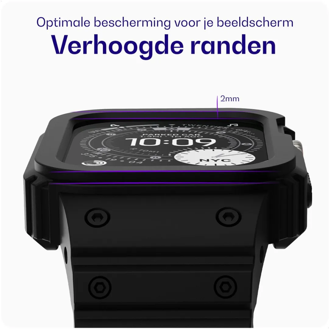 Buddi Forge Bandje & Hoesje Apple Watch 49mm - Zwart - afbeelding 6 van 6