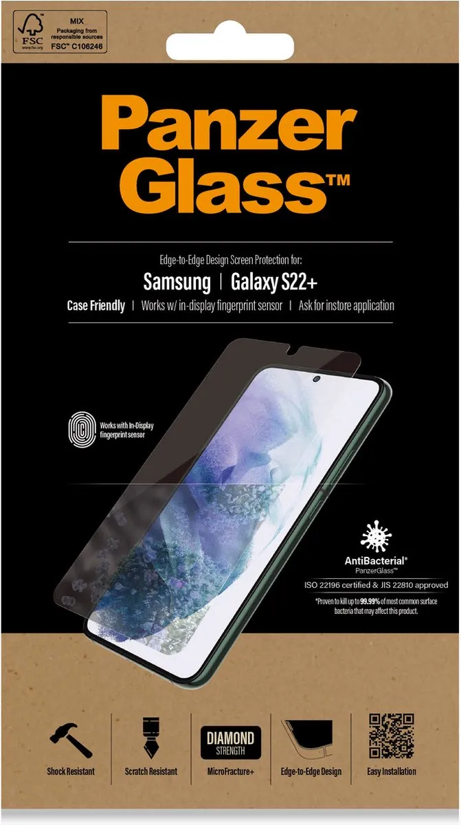 PanzerGlass Screenprotector Samsung Galaxy S22+ - 1 Stuk