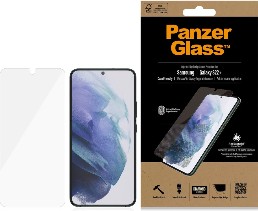 PanzerGlass Screenprotector Samsung Galaxy S22+ - 1 Stuk - afbeelding 6 van 6