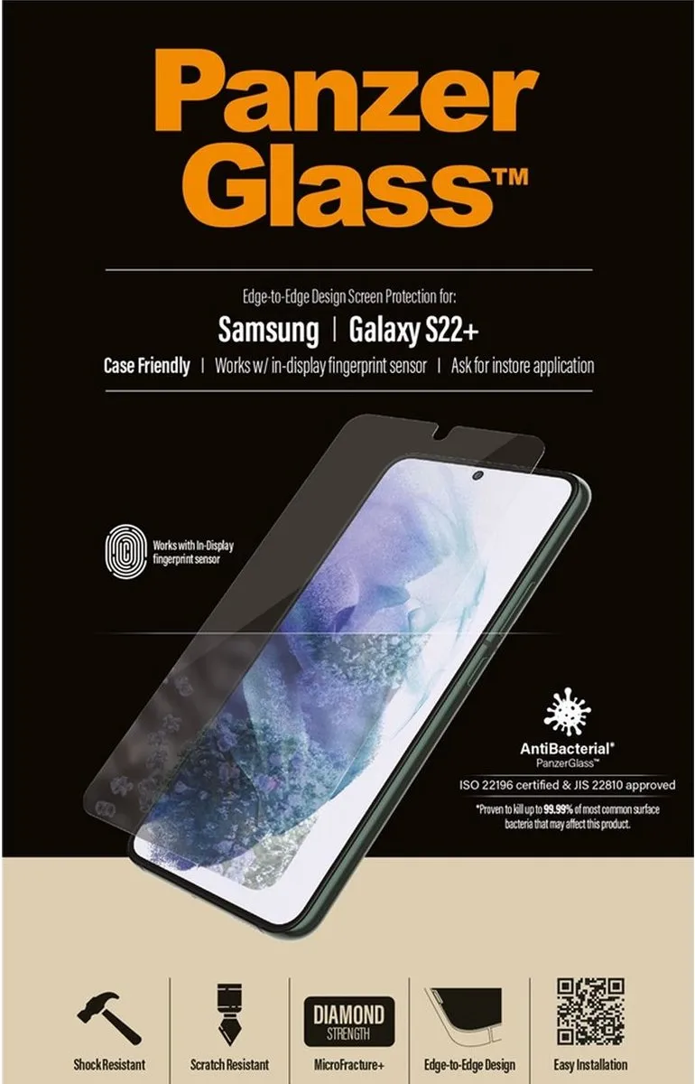 PanzerGlass Screenprotector Samsung Galaxy S22+ - 1 Stuk