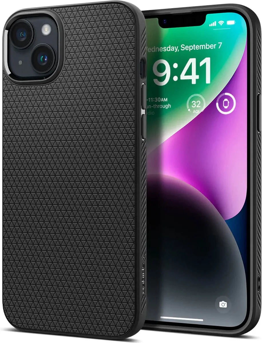 Spigen Liquid Air Case ACS05037 iPhone 14 - Zwart