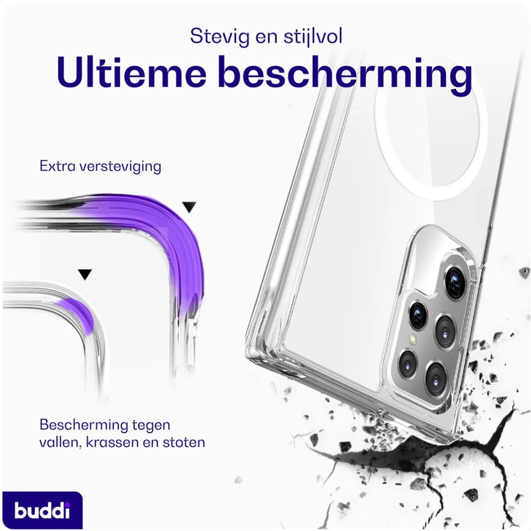 Buddi Core Hoesje Samsung Galaxy S22 Ultra - MagSafe Transparant