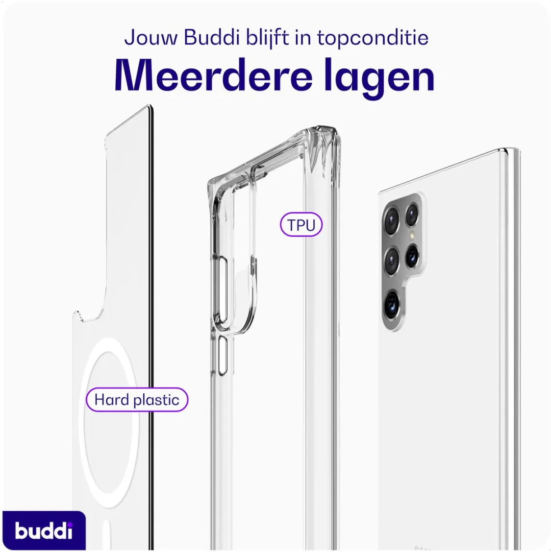 Buddi Core Hoesje Samsung Galaxy S22 Ultra - MagSafe Transparant