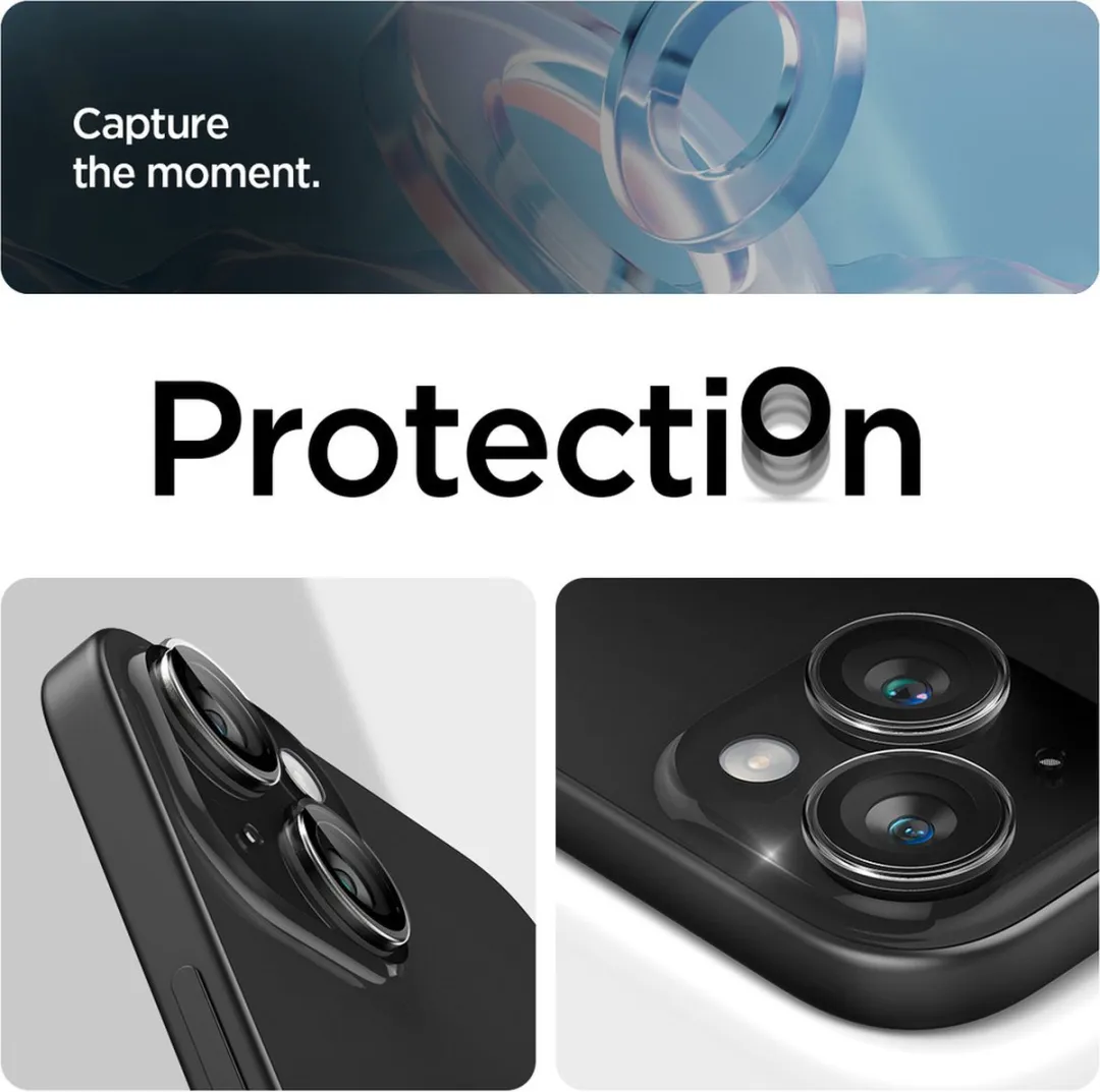 Spigen Optik Pro iPhone 15/15 Plus Camera Lens Protector Glas - 2 Stuks