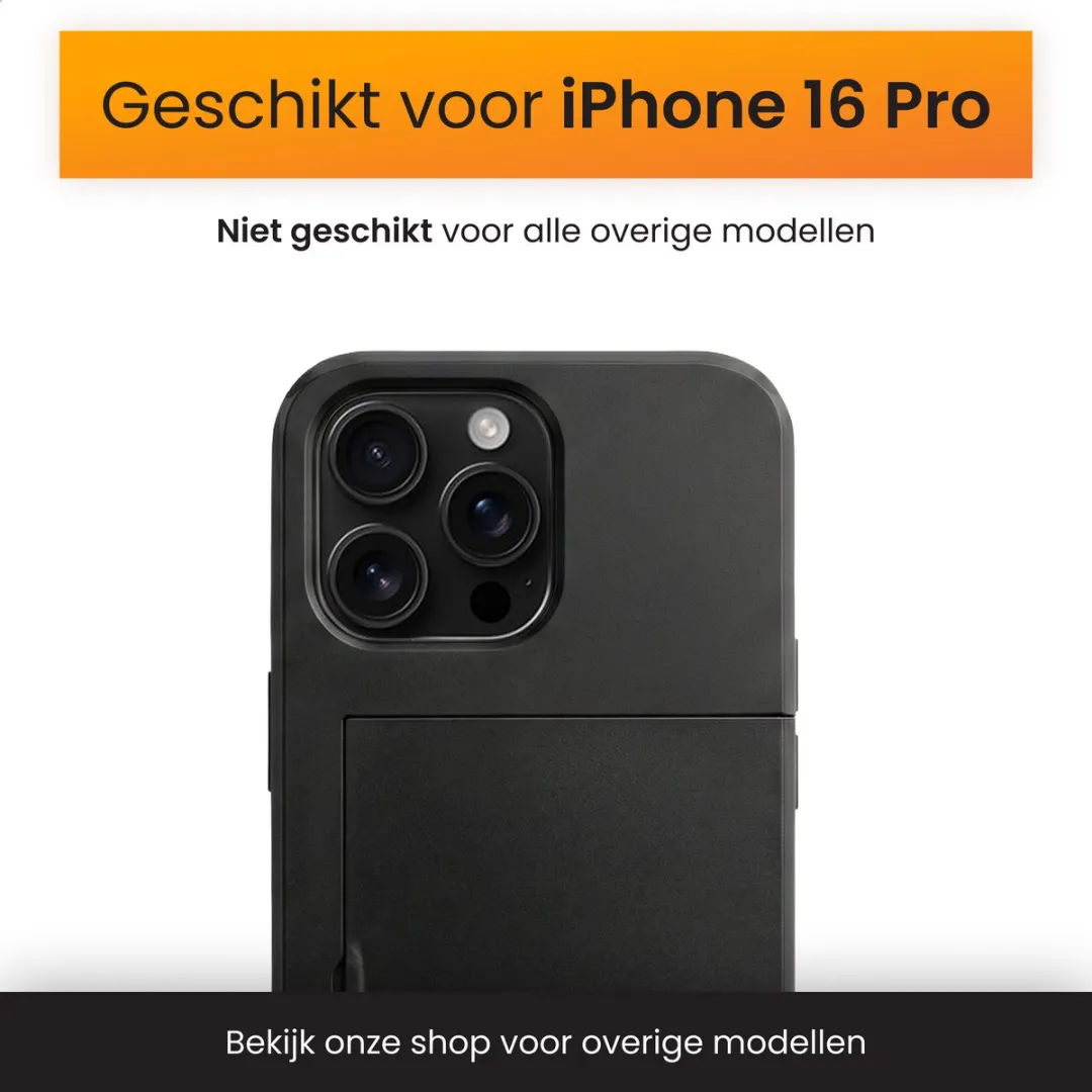 R2B iPhone 16 Pro Hoesje Utrecht - 3 Pasjes - Zwart