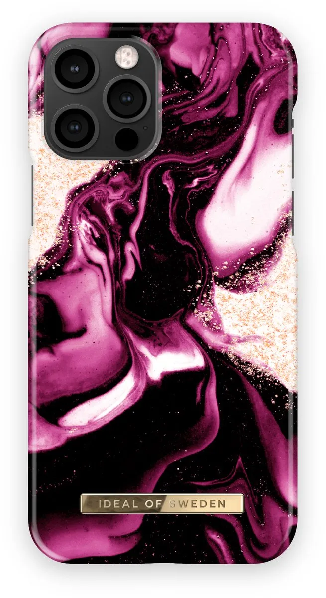 iDeal of Sweden iPhone 12/12 Pro Case Golden Ruby Marble