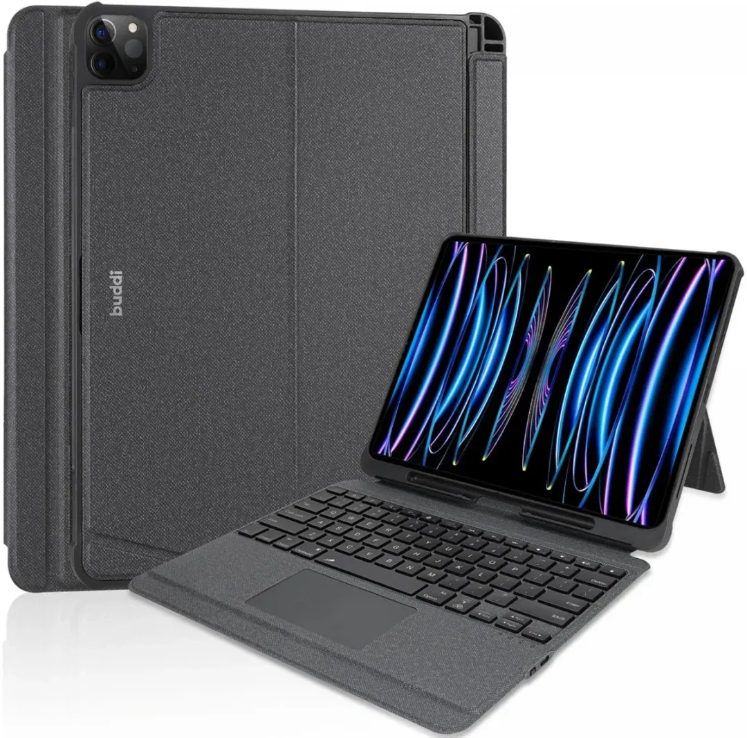 Buddi Thorn Hoes iPad Air 11 2024/2025 Toetsenbordhoes - Zwart/Grijs