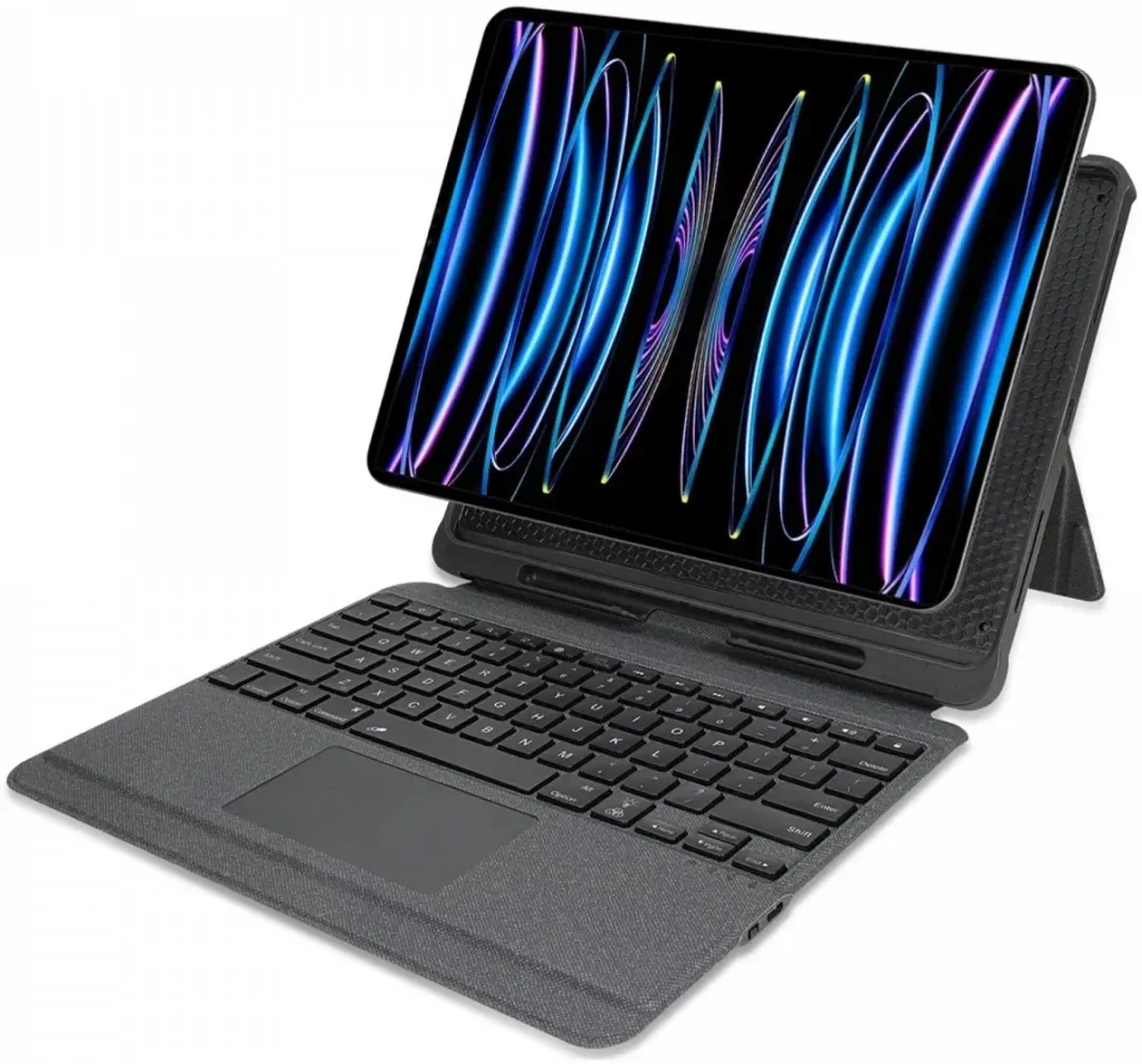 Buddi Thorn Hoes iPad Air 11 2024/2025 Toetsenbordhoes - Zwart/Grijs