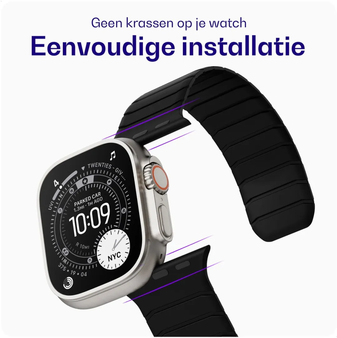 Buddi Fuse Magnetisch Bandje Apple Watch - 44/45/46/49mm - Zwart