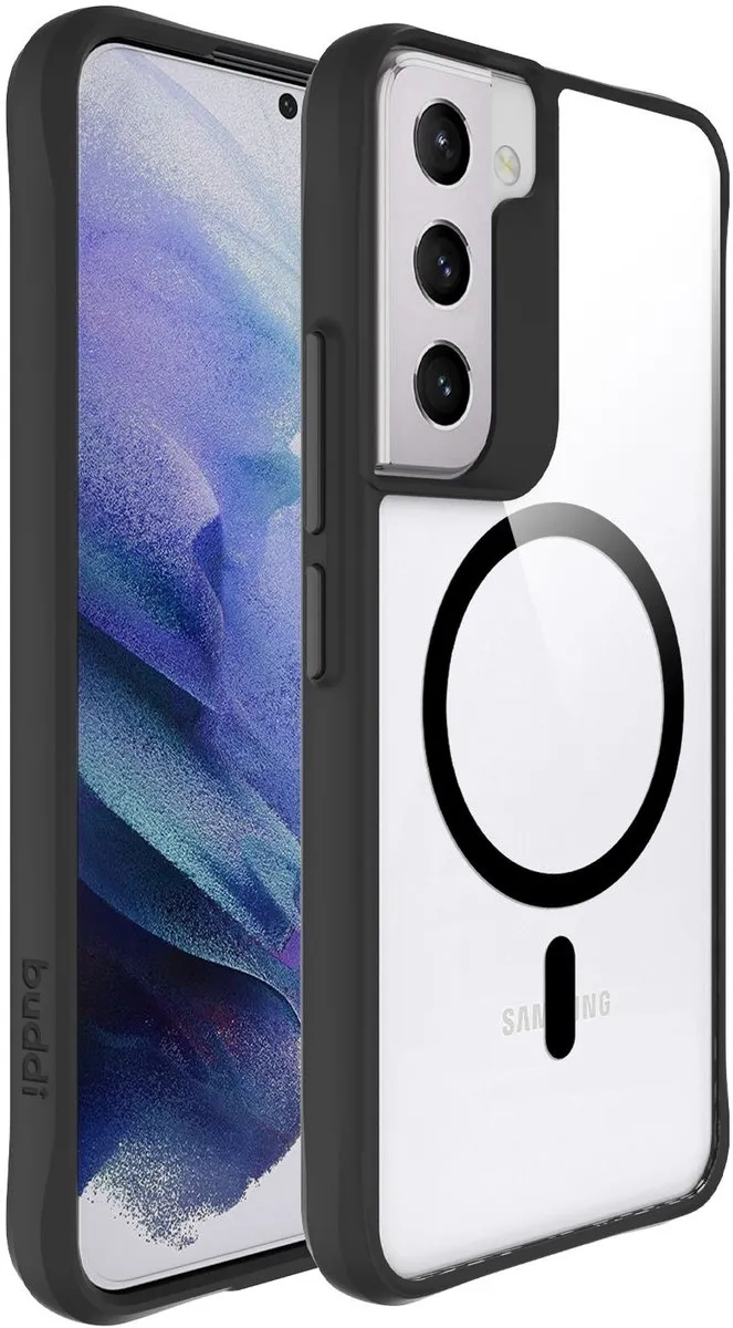 Buddi Hybrid Hoesje Samsung Galaxy S22 Plus - MagSafe - Transparant Zwart