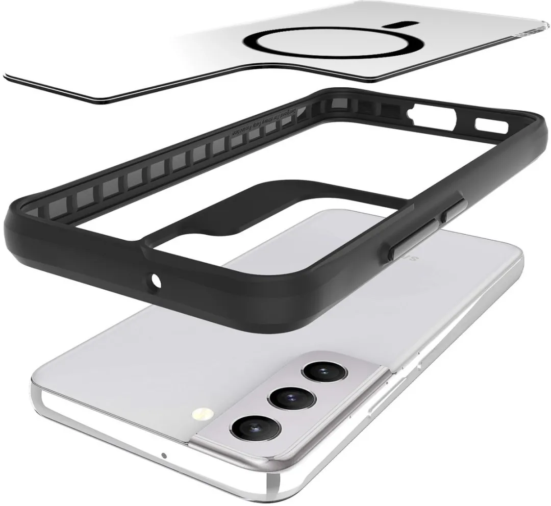 Buddi Hybrid Hoesje Samsung Galaxy S22 Plus - MagSafe - Transparant Zwart