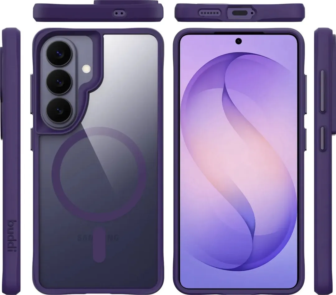 Buddi Hybrid Hoesje Samsung Galaxy S26 - Transparant Paars - MagSafe