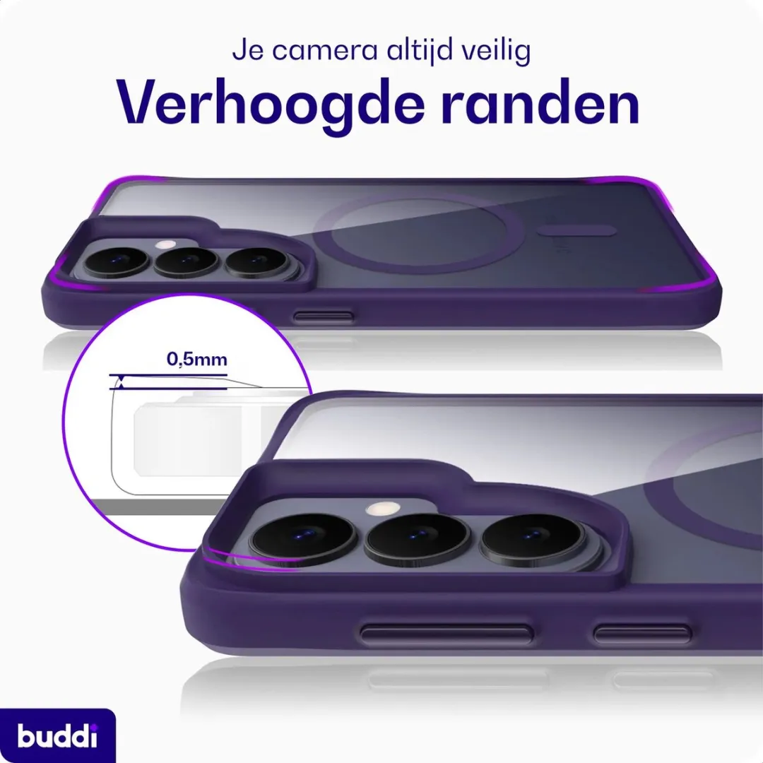Buddi Hybrid Hoesje Samsung Galaxy S26 - Transparant Paars - MagSafe - afbeelding 6 van 6