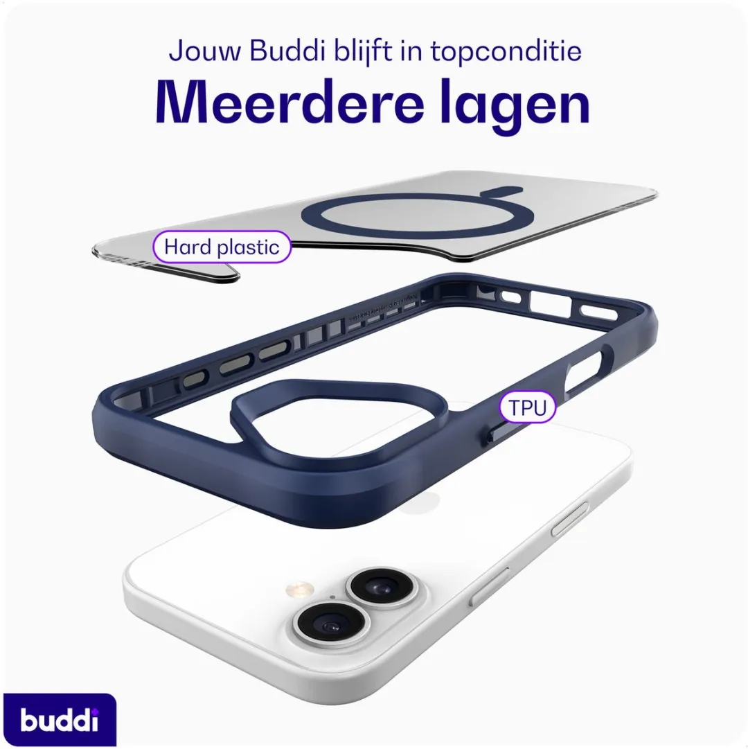 Buddi Hybrid Hoesje iPhone 17 - MagSafe - Matte Blauw - afbeelding 6 van 6