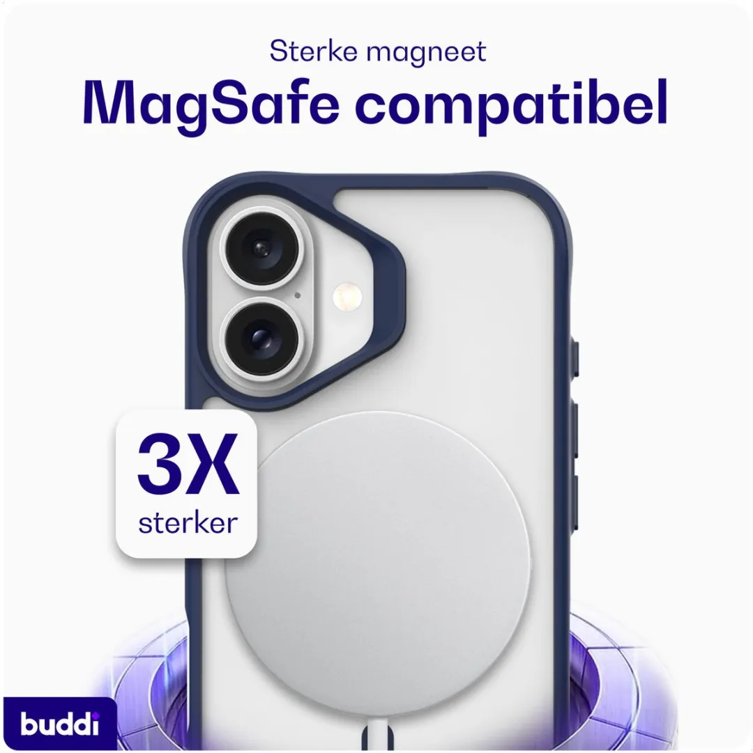 Buddi Hybrid Hoesje iPhone 17 - MagSafe - Matte Blauw