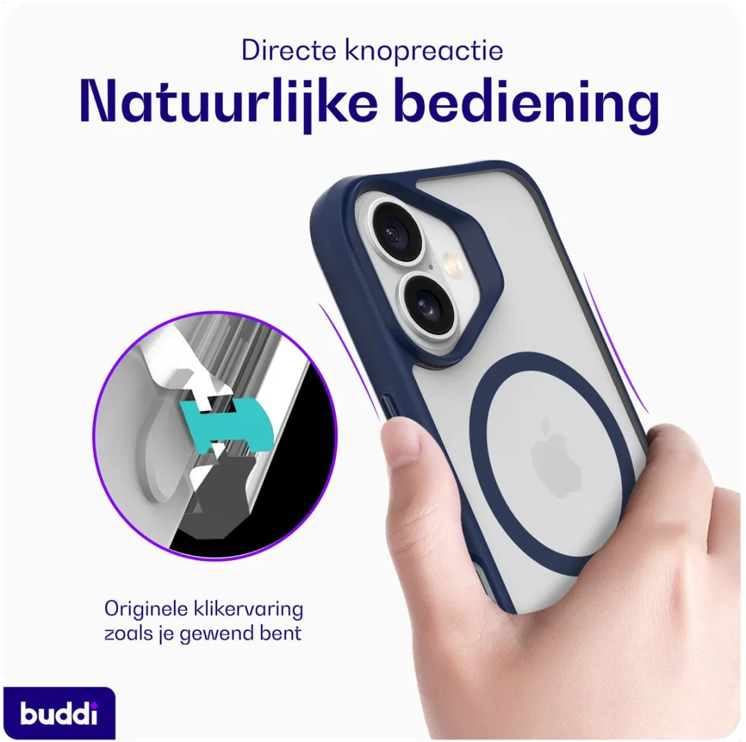 Buddi Hybrid Hoesje iPhone 17 - MagSafe - Matte Blauw