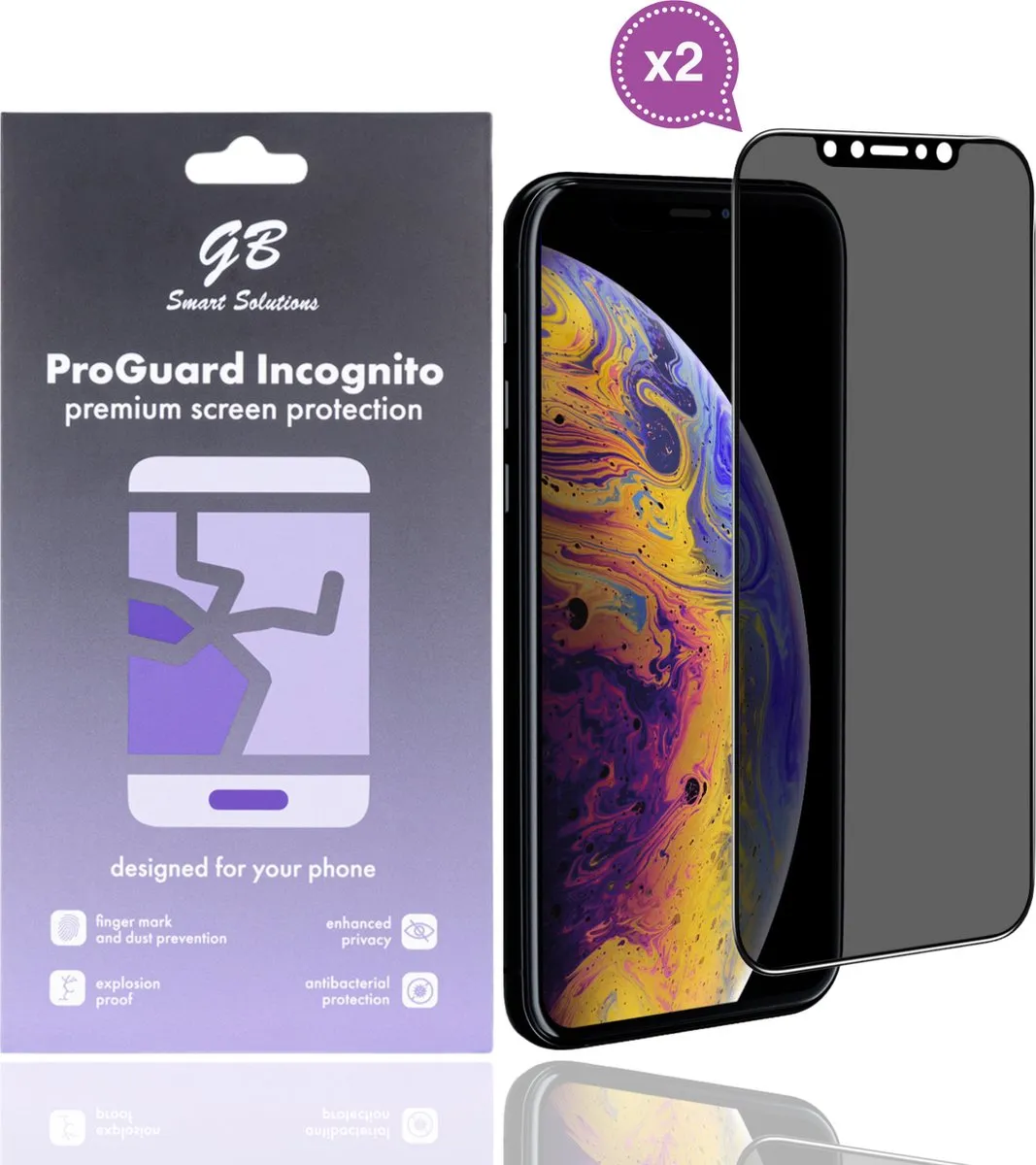 GB ProGuard Incognito Privacy Screenprotector iPhone Xs Max/11 Pro Max