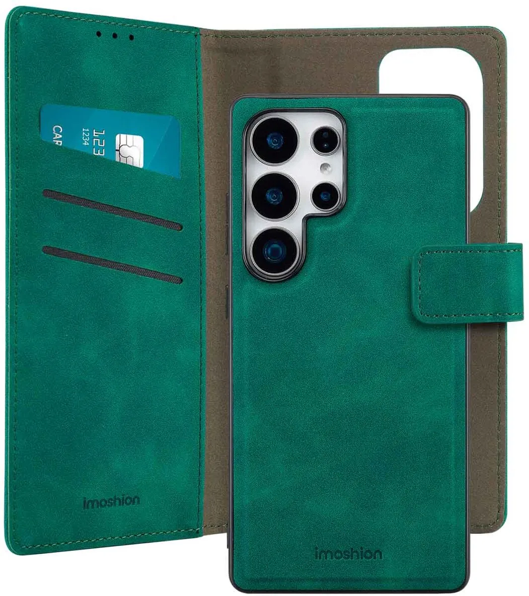 Imoshion Bookcase Hoesje Samsung Galaxy S25 Ultra - Donkergroen