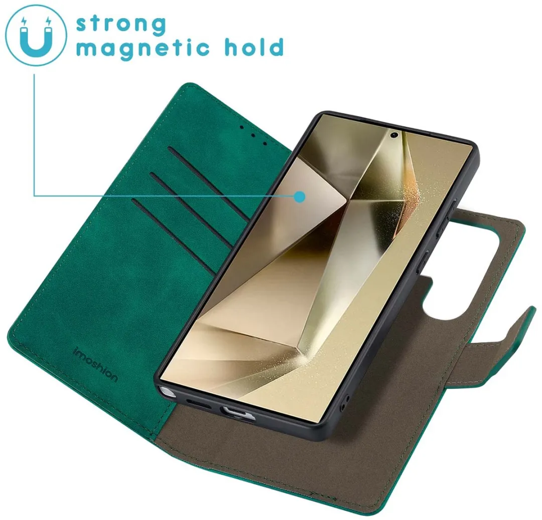 Imoshion Bookcase Hoesje Samsung Galaxy S25 Ultra - Donkergroen