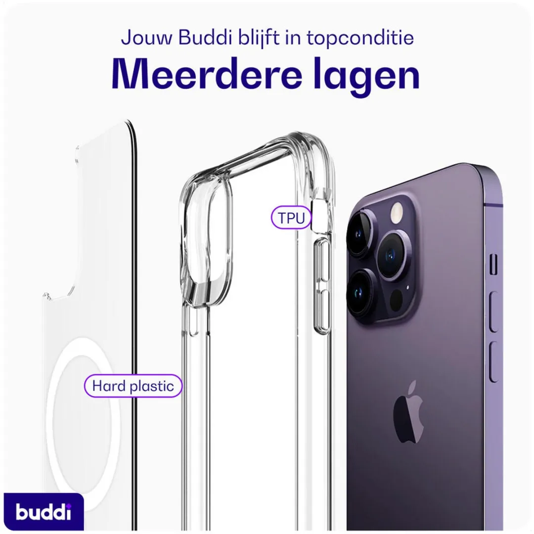 Buddi Core iPhone 14 Pro Hoesje - MagSafe - Transparant