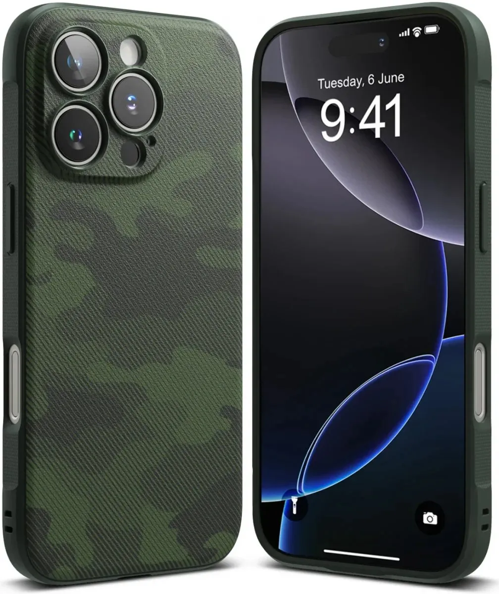 Ringke Onyx Camo Groen Hoesje iPhone 16 Pro
