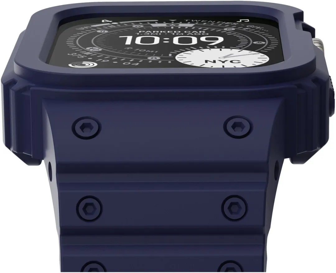 Buddi Forge Hoesje & Bandje Apple Watch 44/45mm - Siliconen - Blauw